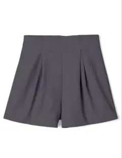 美品❣️GRL タック入りハイウエストショートパンツ ブラウンS [at1276]