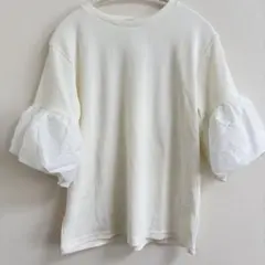 tera omi バルーンスリーブ ホワイトTシャツ LLサイズ