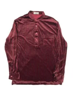 00s vintage Unicons 赤黒 ストライプ 長袖シャツ ベロア