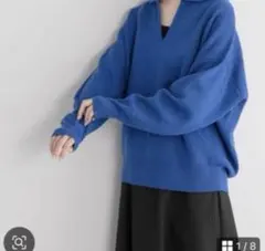 試着のみ　yuw 青 長袖ニットセーター　F