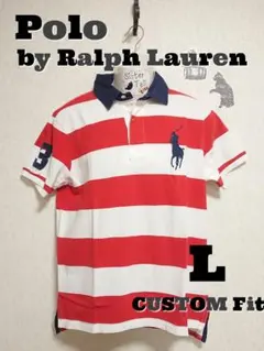 【L】Polo Ralph Lauren  ビッグポニー ポロ （赤×白）