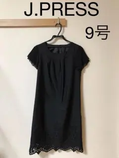 ★美品★J.PRESS 膝丈ワンピース　黒　9号