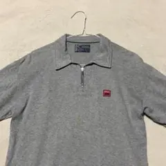 寄付対象品 KENZO JEANS ハーフジップ ポロシャツ グレー Mサイズのサムネイル