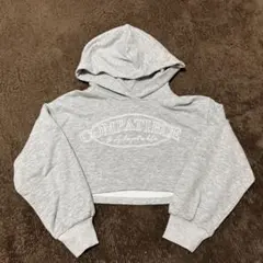 GU グレー クロップドパーカー S