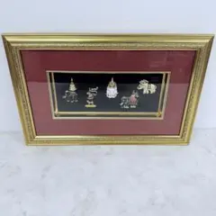 インド 象の装飾セット 額縁入り オブジェ 5体セット