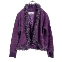 美品 ミラショーン ツイード ジャケット ラメ パープル 40