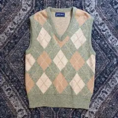 【美品】70s-80s ROBERT BRUCE アーガイル ニットベスト 古着