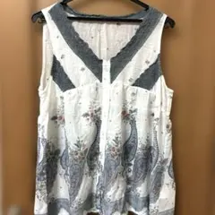 ペイズリー柄 ノースリーブチュニック 11R