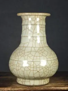 宋時代　哥窑金丝　铁线赏瓶 陶磁器 貫入 胆瓶 花瓶 古美術品 旧家蔵出し 宋時代 哥窑金丝 铁线赏瓶 陶磁器 貫入 胆瓶 花瓶 古美術品 旧家蔵出し