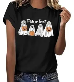 【Lサイズ】トリックオアトリート　ハロウィン　犬　Tシャツ ブラック