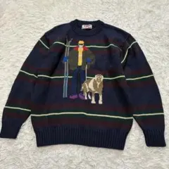 90s McGREGOR ニット スキーヤー柄 L（B245）