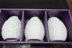 ホワイト陶器製フラワーベース3個セット