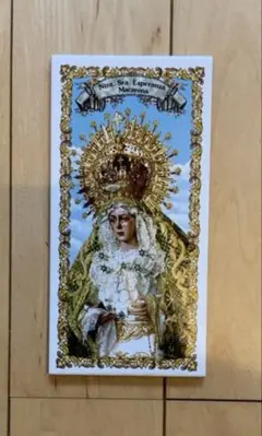 中古　美品　キリスト教美術　アンティーク調　タイル 聖母子像　雑貨