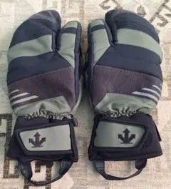 【L サイズ 訳有り】DESCENTE 3フィンガー スキーグローブ ,オリーブ