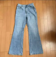 フレアデニムパンツ ライトブルー ハイウエスト
