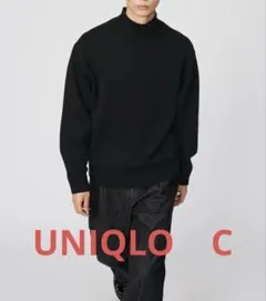 《新品》ローゲージハイネックセーター ブラック 黒 UNIQLO CサイズS