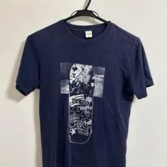 スケートボードデザイン Tシャツ ネイビー