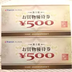 ヤマダ電機 株主優待　お買物優待券 2枚 2026年