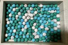 【天然石入り】ターコイズ系 ビーズ 天然石 ミックス