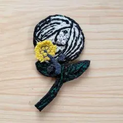 ⑤66 ミナペルホネン ブローチアクセサリー ハンドメイド 鳥刺繍 