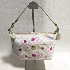 COACH コーチ　アクセサリーポーチ　ハンドバッグ　桜柄