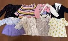 キッズベビー長袖90サイズ8点セット 保育園着 女の子 花柄 ロンT 春服