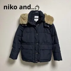 美品✨niko and…フード ファー 取外し可 ダウンジャケット ネイビー