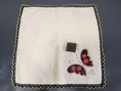 アナスイ　蝶とバラ刺繍　タオルハンカチ
