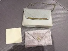 結婚式 フォーマル小物3点セット パーティーバッグ 袱紗 ハンカチ 新品