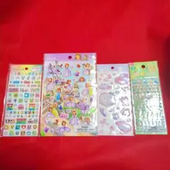 ちいさなプリンセスソフィア、ゆめねこ、タイルシール、動物シール/シール4点