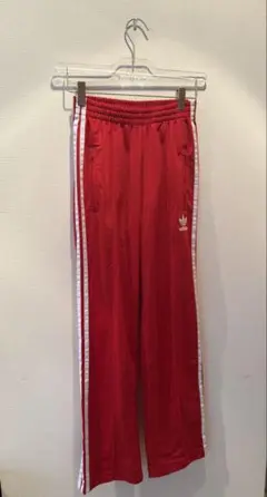 adidas トラックパンツ RED 赤 LADIES レディース