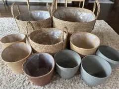 植物鉢 プランターカバー バスケット かご まとめ売り