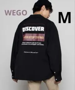 WEGO （ウィゴー）レトロロゴBIGシャツ 黒 ブラック メンズ Mサイズ