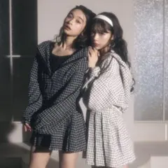 Bubbles バブルス　チェック柄　ツイード　スカートセットアップ