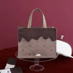Maison de FLEUR FLEURチョコレートスクエアトートバッグ