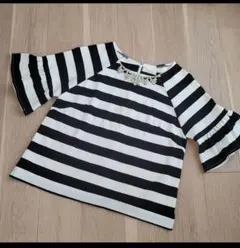 チェリーアン　ビジューつきボーダー半袖トップス