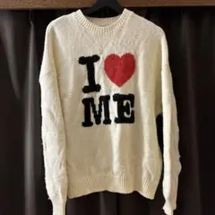 大人気‼️ACLENT I LOVE ME トレーナー　ホワイト　セーター　ニット