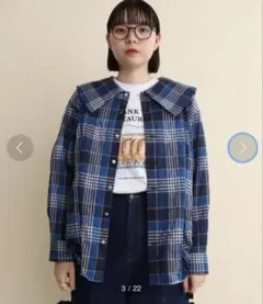 i am i in fact check big BLOUSE チェックブラウスのサムネイル