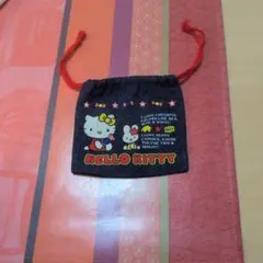 ハローキティ 巾着ポーチ ダークグレー
