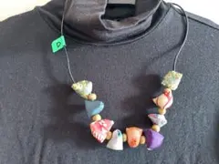 ハンドメイド 布製ネックレス 多色D