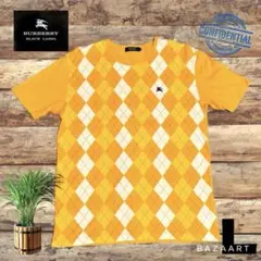 Burberry Black Label アーガイルチェック オレンジ Tシャツ
