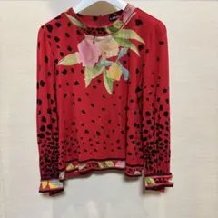美品】レオナール ポピー柄 トップス ウール・シルク混 - メルカリ