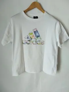 わ*こ様 adidas　フラワー柄　レディース　ロゴ　半袖Tシャツ　XL