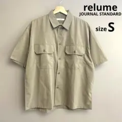 ジャーナルスタンダードレリューム　リネン半袖CPOシャツ　ベージュ　Sのサムネイル