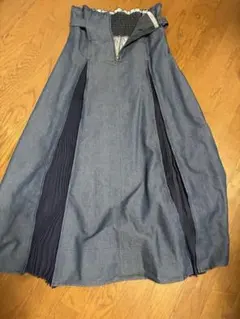 アクシーズファム✨プリーツ切り替えロングスカート✨ネイビー