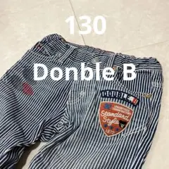 美品　ダブルB デニム　130 ミキハウス  ジーパン  ストライプ　ワッペン