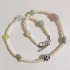 no.466／a'moureveビーズネックレス　ハンドメイド　韓国　春服