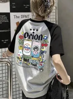 XLサイズ Orion コラボ 半袖Tシャツ グレー×ブラック