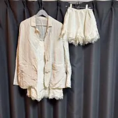 アイボリー シルク風 セットアップ