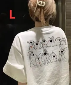 新品 ワンちゃん 犬ちゃん Tシャツ ゆったりシルエット シャツ L